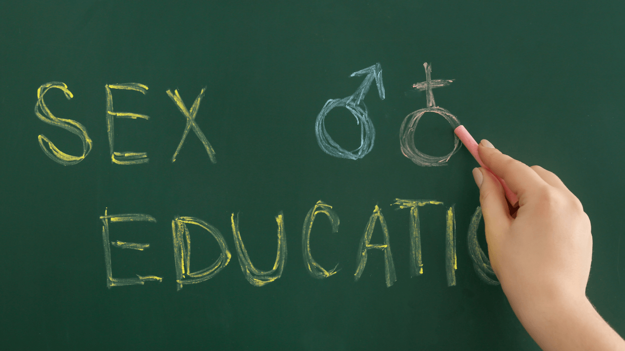 sex education written in a green chalkboard